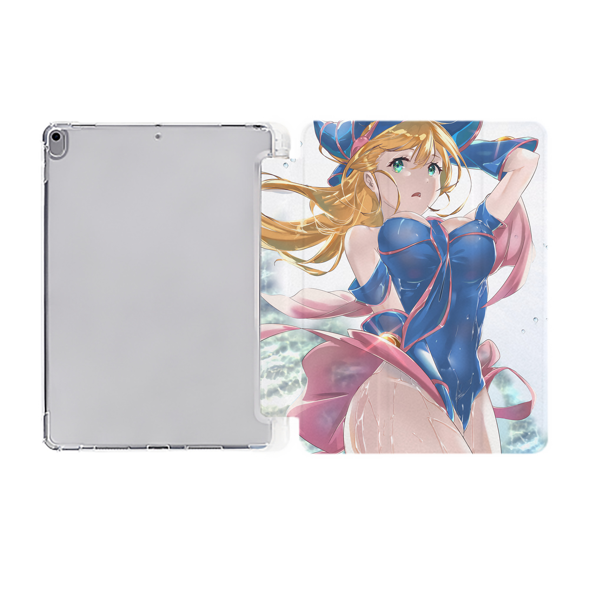 （画像用） 遊☆戯☆王 Yu-Gi-Oh! IPad ケース ペン収納付き 三つ折りスタンド PUレザー×シリコン 対応機種9.5/10.5/10.9インチ